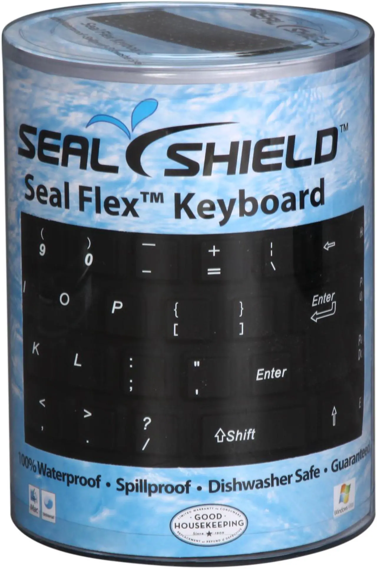 Alt view image 5 of 5 - SEAL SHIELD SSF106 Black USB Wired Slim SEAL FLEX Silicone Keyboard - Dishwasher Safe