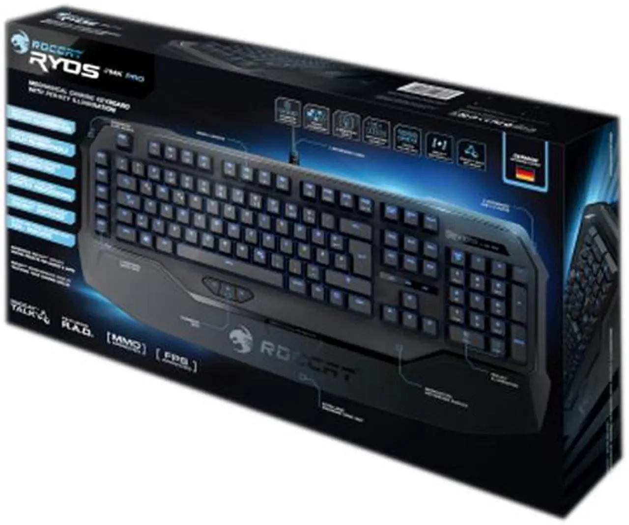 Alt view image 13 of 13 - ROCCAT ROC-12-851-BE Ryos MK Pro Mechanical Keyboard with Per-key Illumination - Blue Cherry MX Key Switch