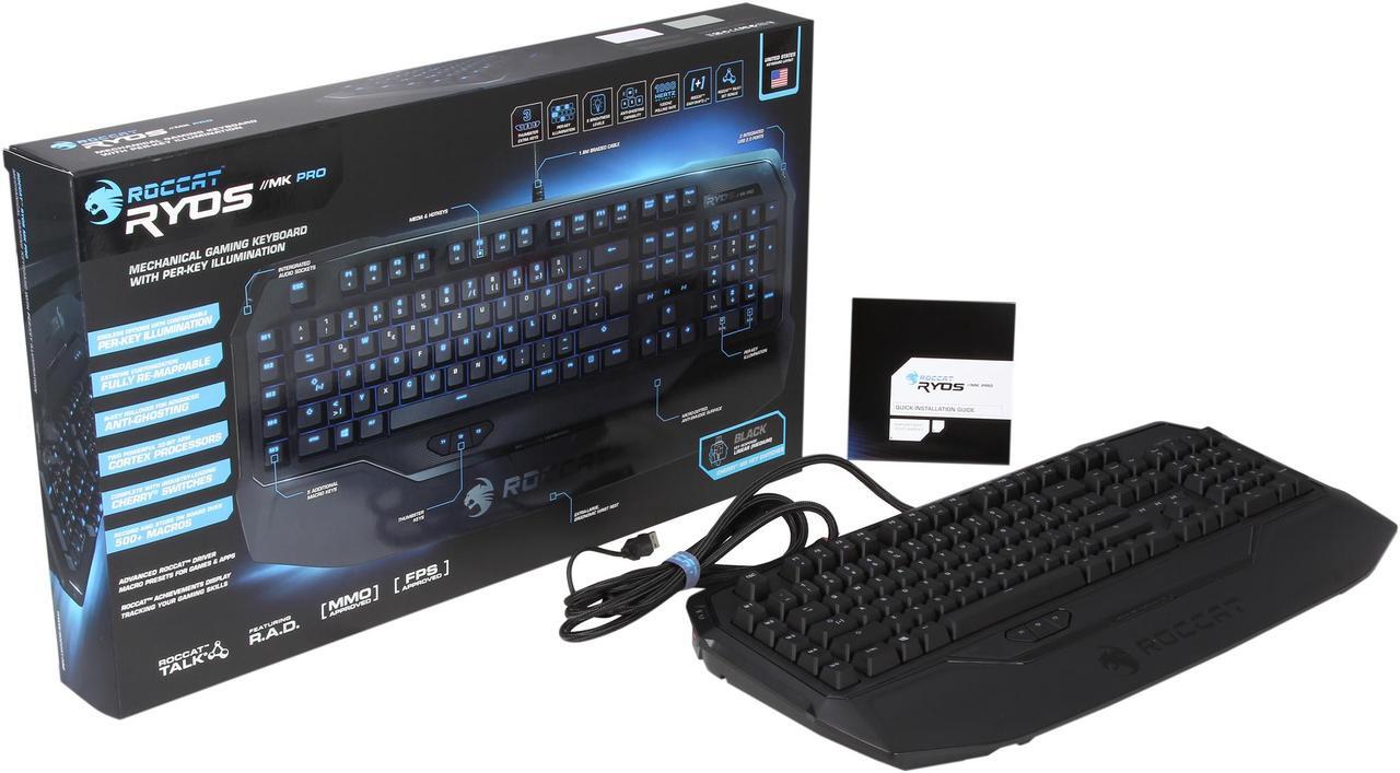 Alt view image 12 of 13 - ROCCAT ROC-12-851-BK Ryos MK Pro Mechanical Keyboard with Per-key Illumination - Black Cherry MX Key Switch