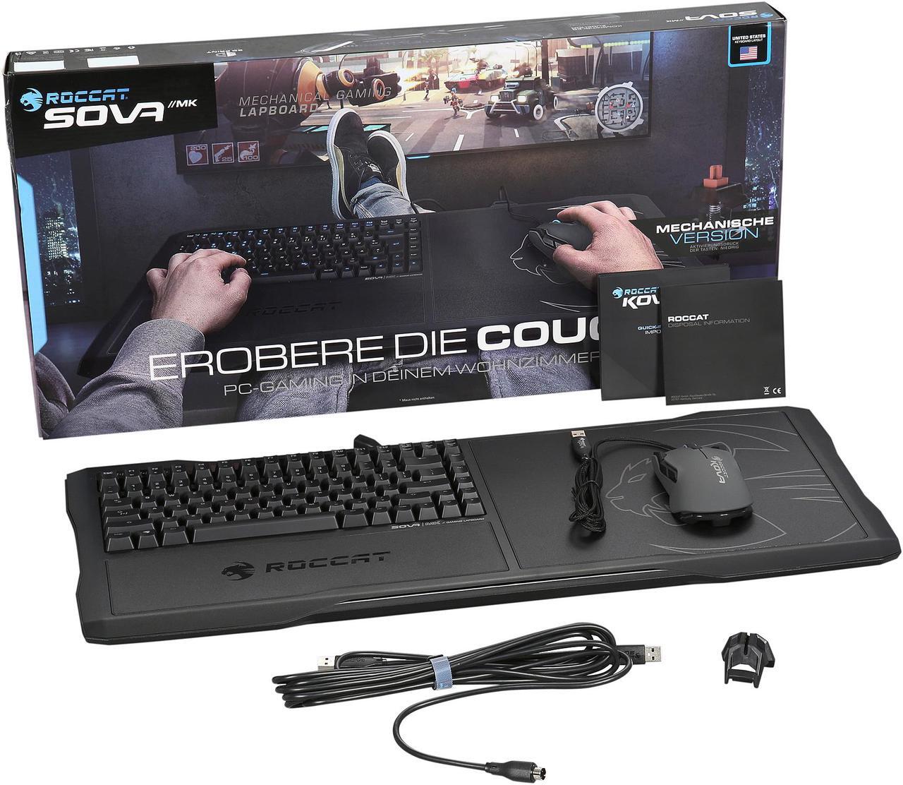 Alt view image 11 of 11 - ROCCAT ROC-16-181-BN-AM SOVA Mechanical Gaming Lapboard + Free KOVA Mouse Black