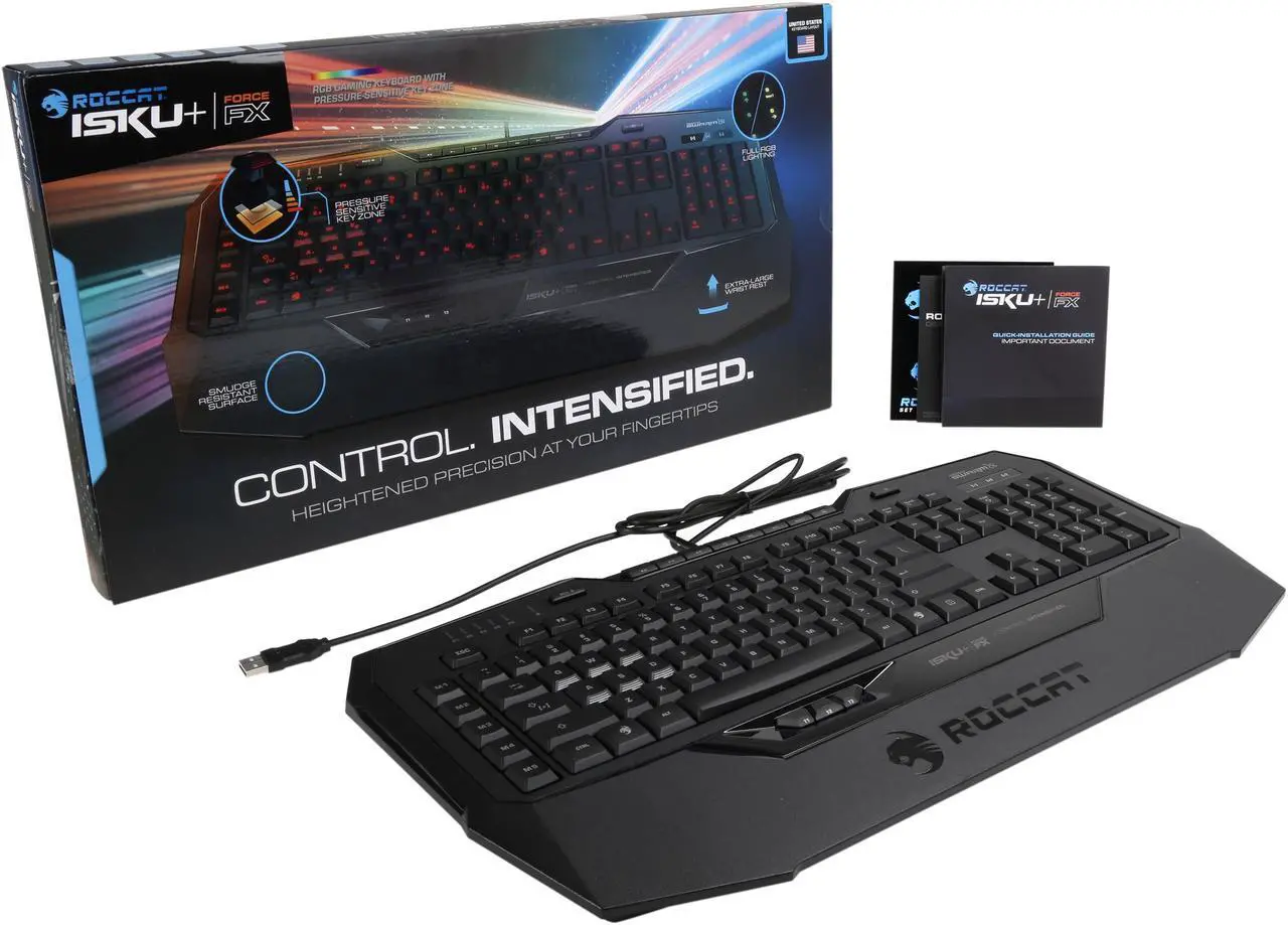 Alt view image 4 of 8 - Roccat ISKU+ Force FX - RGB Gaming Keyboard With Pressure-sensitive Key Zone