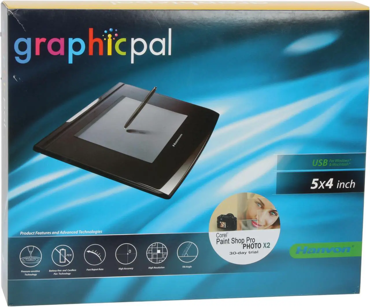 Alt view image 8 of 8 - Hanvon Graphicpal 0504 5" x 4" Active Area USB Tablet w/ Battery FREE Pen - Vista Compatible
