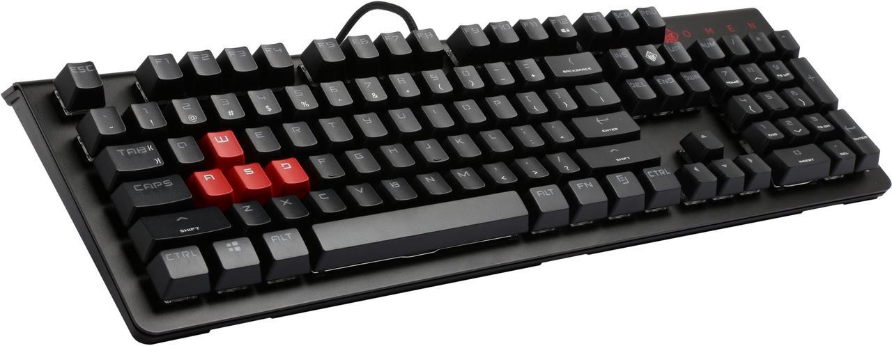 OMEN by HP Keyboard 1100 Mechanical Gaming Keyboard with Blue Switches, Red Backlit LED