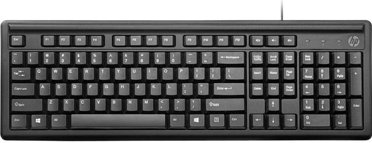 HP Keyboard 100 2UN30AA#ABL Black USB Wired Standard Keyboard