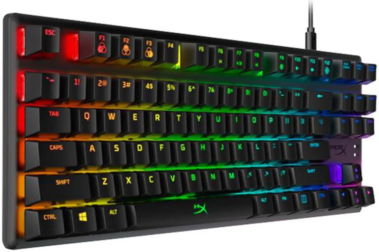 Alt view image 3 of 5 - HyperX 4P5P1AA Alloy Origins Core - Mechanical Gaming Keyboard - HX Aqua (US Layout) Gaming Keyboard