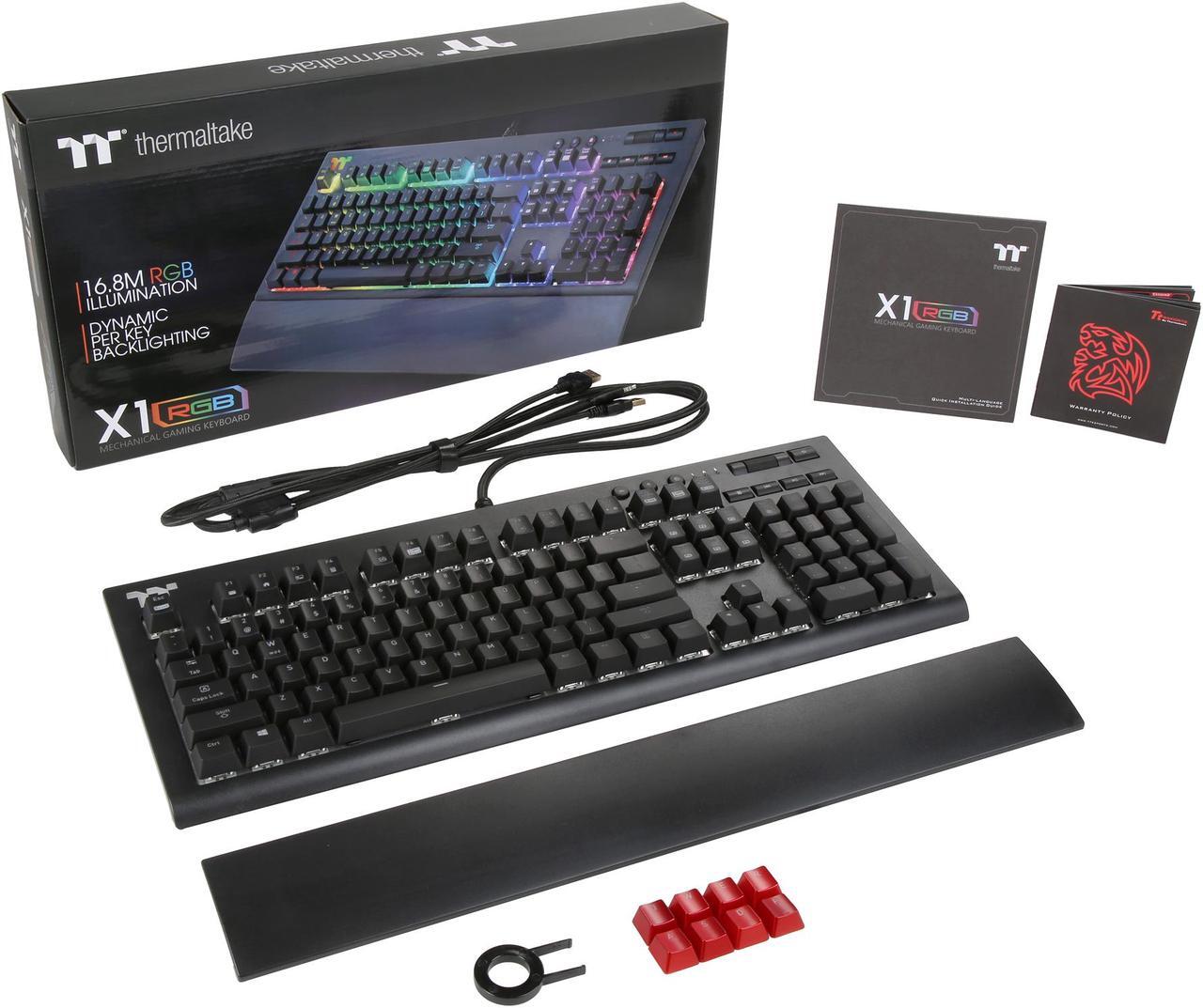 Alt view image 8 of 7 - Thermaltake TT Premium X1 RGB Cherry MX Blue Keyboard