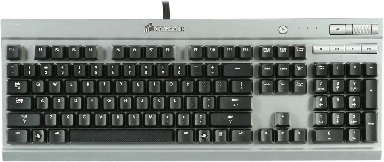 Alt view image 3 of 11 - Corsair Vengeance K60 Black/Metal USB Wired Gaming Performance, FPS Mechanical Keyboard