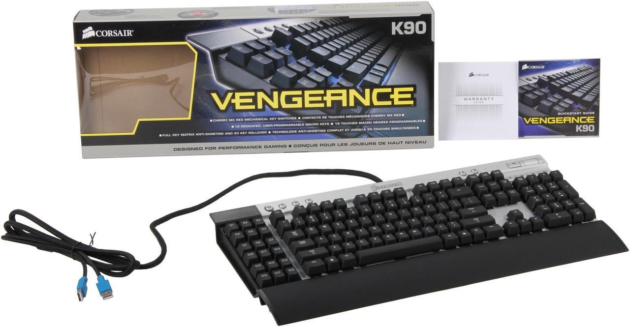 Alt view image 4 of 4 - Corsair Vengeance K90  Black/Metal USB Wired Gaming Performance, MMO Mechanical Keyboard