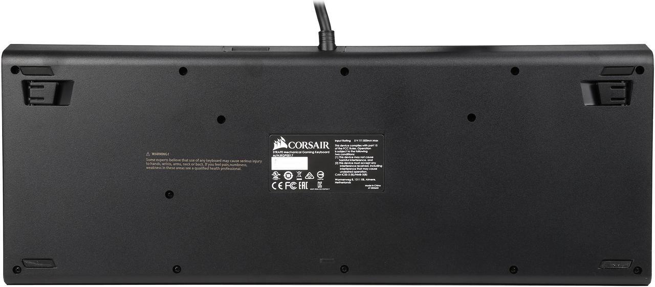 Alt view image 5 of 5 - Corsair Gaming STRAFE Mechanical Gaming Keyboard - Cherry MX Red
