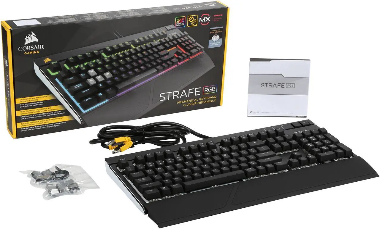 Alt view image 6 of 6 - Corsair Gaming STRAFE RGB Mechanical Gaming Keyboard - Cherry MX Brown