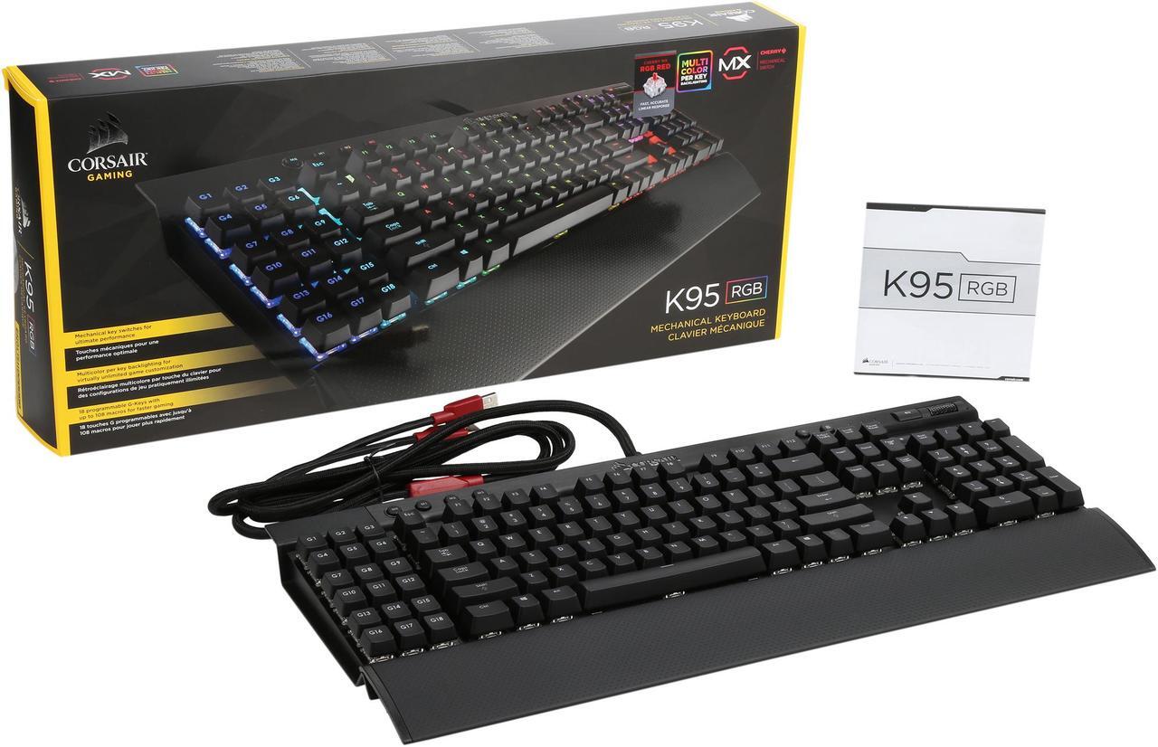 Alt view image 7 of 6 - Corsair Gaming K95 RGB Mechanical Gaming Keyboard - Cherry MX Red