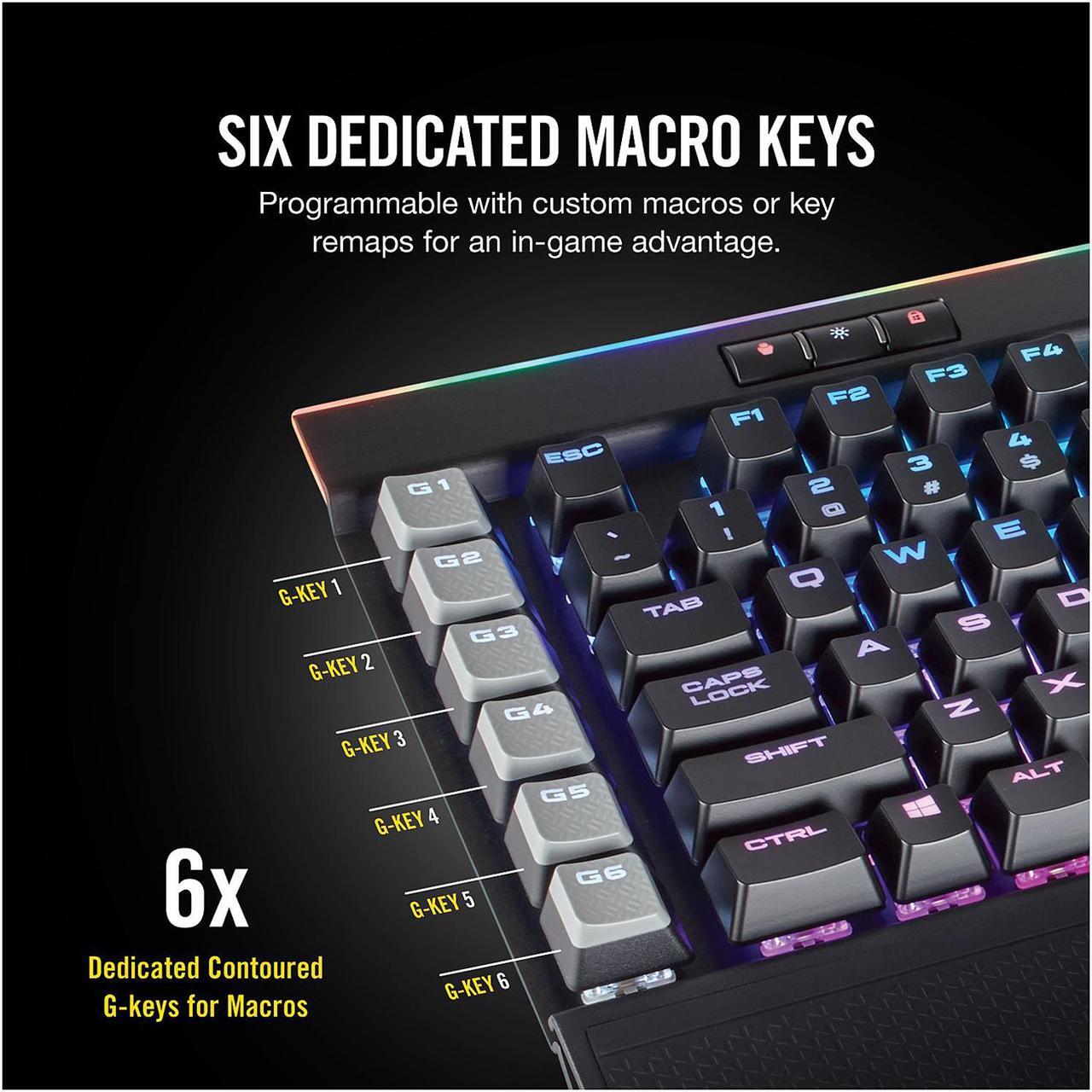 Alt view image 3 of 19 - Corsair K95 RGB PLATINUM Mechanical Gaming Keyboard, Cherry MX Brown, Backlit RGB LED, Black