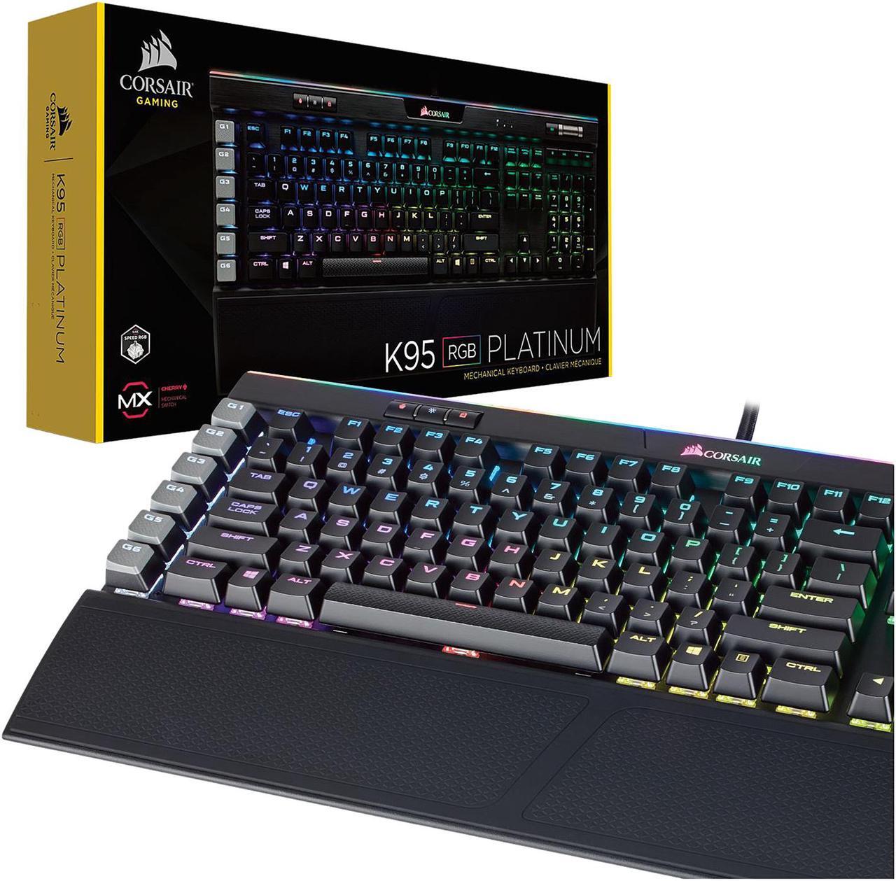 Alt view image 8 of 19 - Corsair K95 RGB PLATINUM Mechanical Gaming Keyboard, Cherry MX Brown, Backlit RGB LED, Black