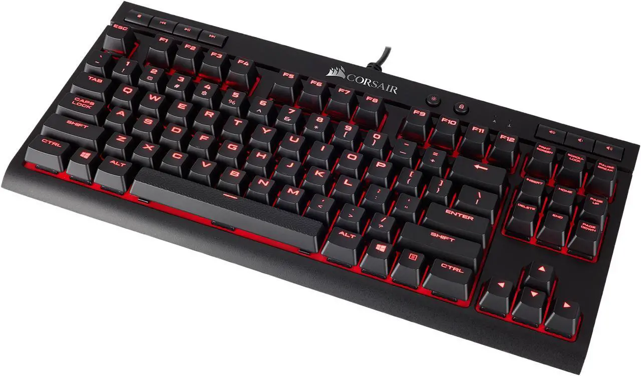 Alt view image 2 of 6 - Corsair Gaming K63 Compact Mechanical Keyboard, Backlit Red LED, Cherry MX Red