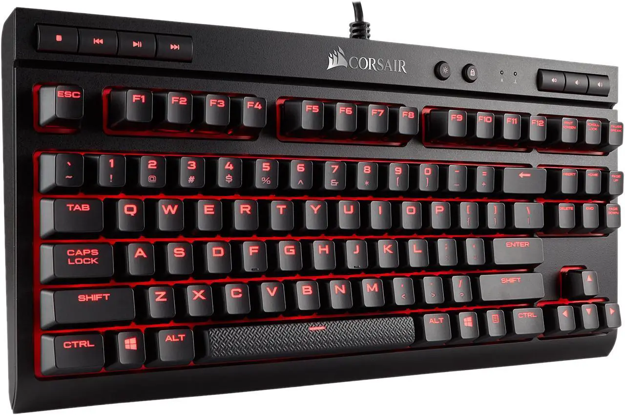Alt view image 6 of 6 - Corsair Gaming K63 Compact Mechanical Keyboard, Backlit Red LED, Cherry MX Red
