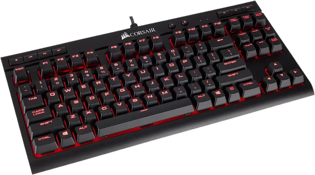 Alt view image 4 of 6 - Corsair Gaming K63 Compact Mechanical Keyboard, Backlit Red LED, Cherry MX Red