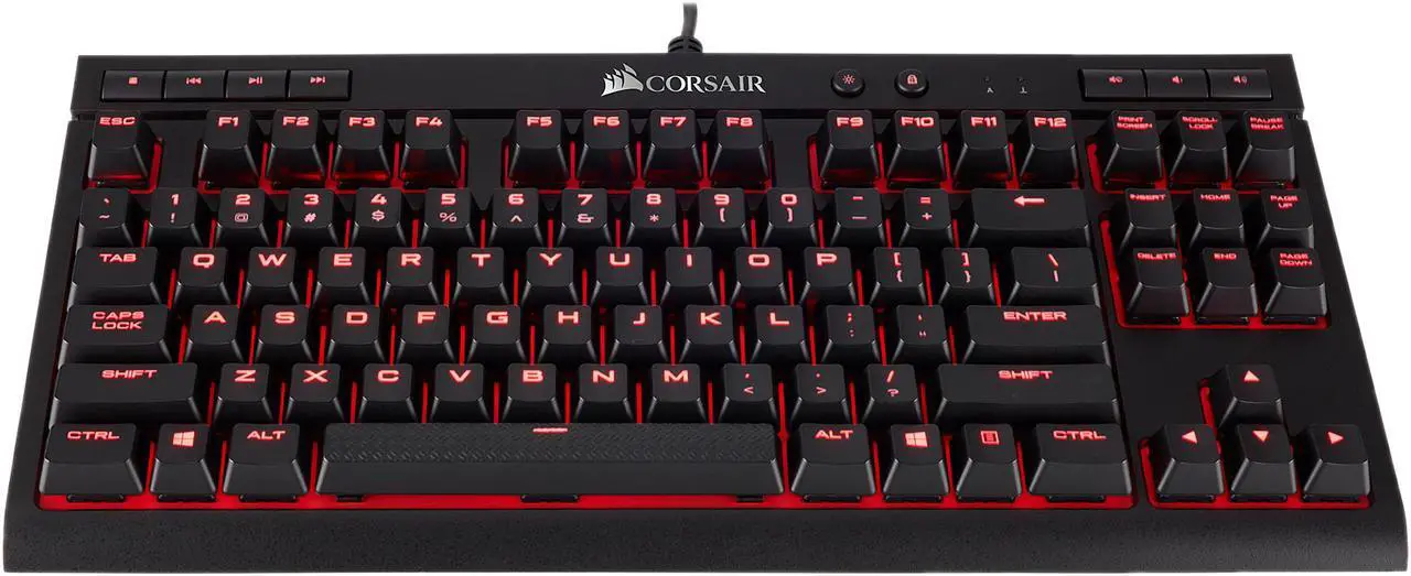 Alt view image 3 of 6 - Corsair Gaming K63 Compact Mechanical Keyboard, Backlit Red LED, Cherry MX Red