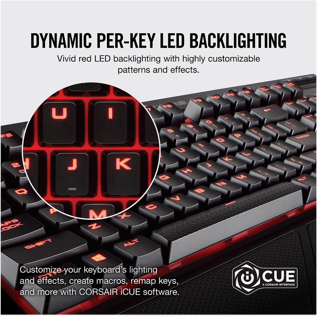 Alt view image 3 of 6 - Corsair Gaming K68 Mechanical Keyboard, Backlit Red LED, Cherry MX Red