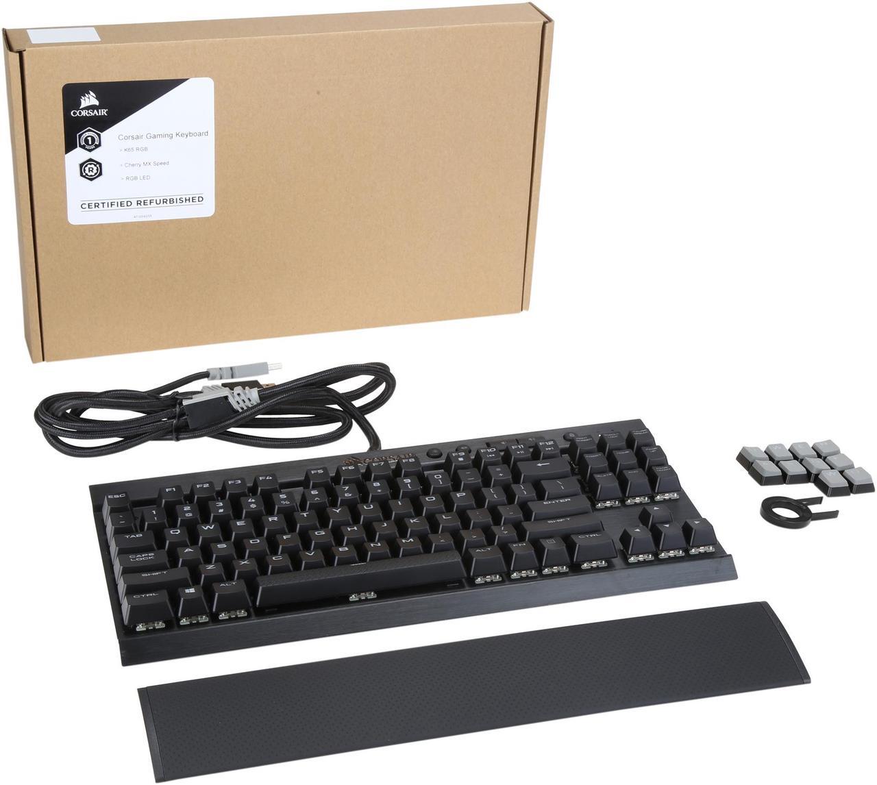 Alt view image 9 of 8 - Certified Refurbished CH-9110014-NA CORSAIR K65 RGB-LED Cherry MX Speed Rapidfire Gaming Mechanical Keyboard