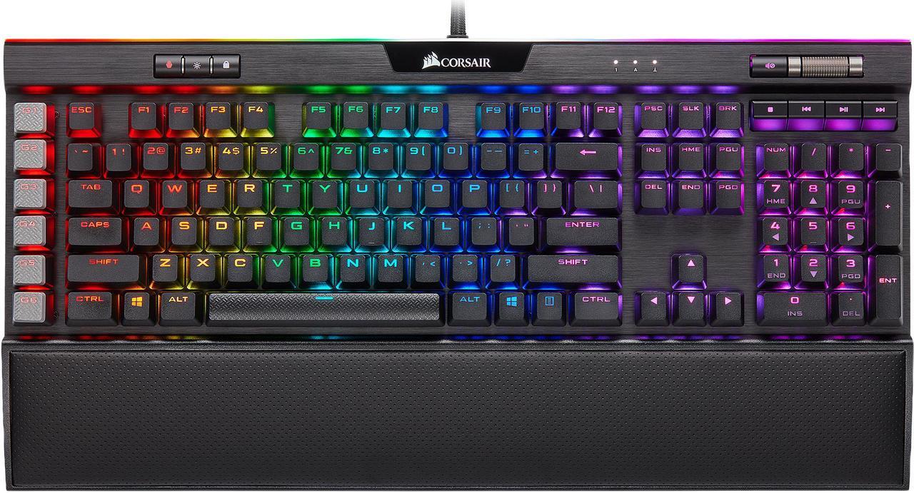 Main image of Corsair K95 RGB Platinum XT Mechanical Gaming Keyboard, Backlit RGB LED, Cherry MX Speed RGB Silver, Black (CH-9127414-NA)