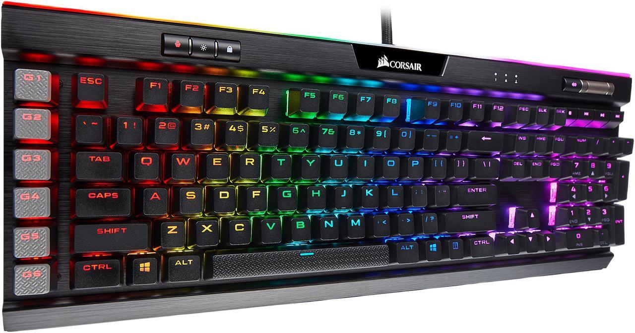 Alt view image 3 of 10 - Corsair K95 RGB Platinum XT Mechanical Gaming Keyboard, Backlit RGB LED, Cherry MX Speed RGB Silver, Black (CH-9127414-NA)