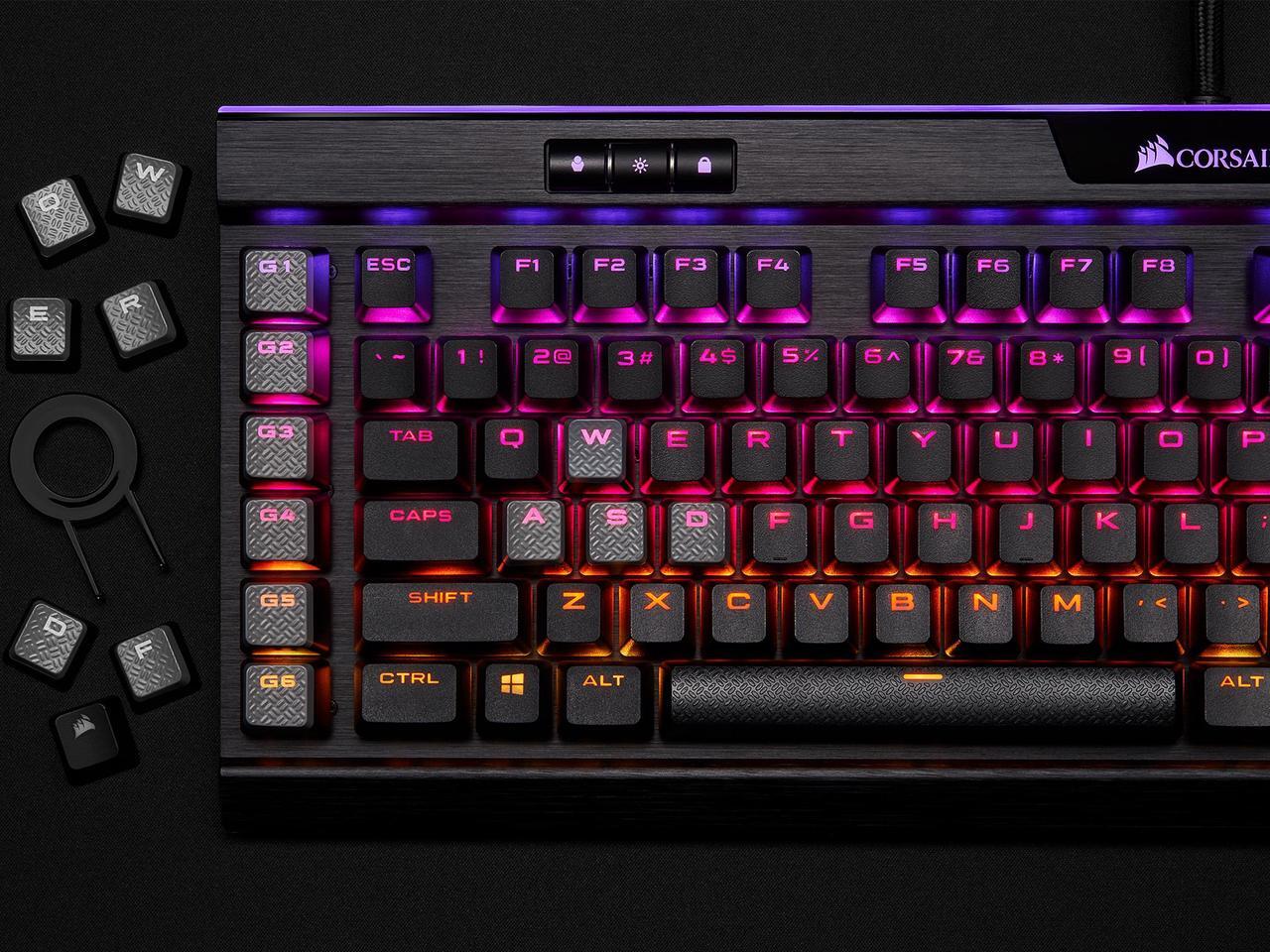 Alt view image 7 of 10 - Corsair K95 RGB Platinum XT Mechanical Gaming Keyboard, Backlit RGB LED, Cherry MX Speed RGB Silver, Black (CH-9127414-NA)