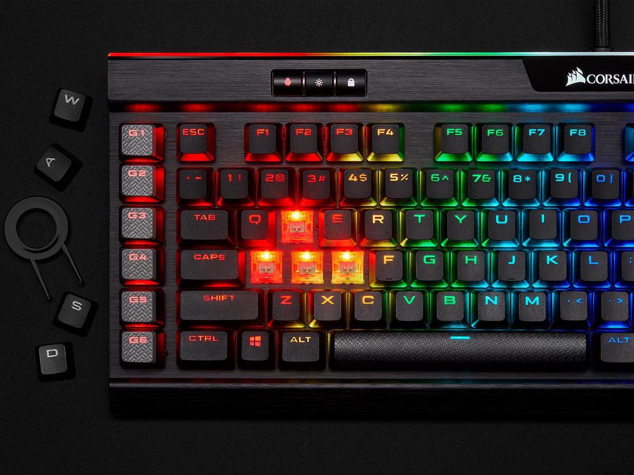 Alt view image 10 of 10 - Corsair K95 RGB Platinum XT Mechanical Gaming Keyboard, Backlit RGB LED, Cherry MX Speed RGB Silver, Black (CH-9127414-NA)