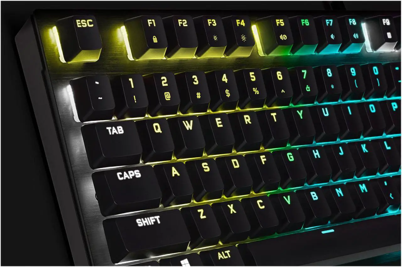 Alt view image 11 of 20 - CORSAIR K60 RGB PRO LOW PROFILE Mechanical Gaming Keyboard, Backlit RGB LED, CHERRY MX Low Profile SPEEDKeyswitches, Black