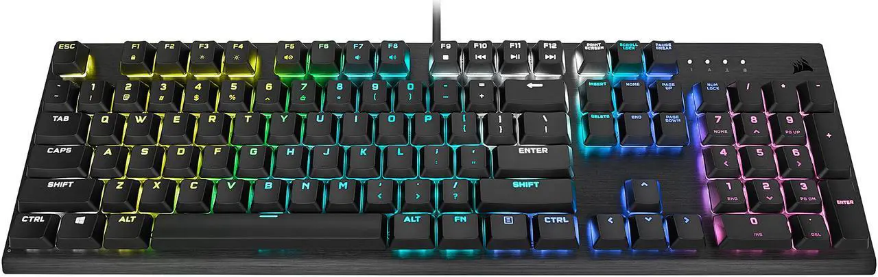 Alt view image 2 of 20 - CORSAIR K60 RGB PRO LOW PROFILE Mechanical Gaming Keyboard, Backlit RGB LED, CHERRY MX Low Profile SPEEDKeyswitches, Black