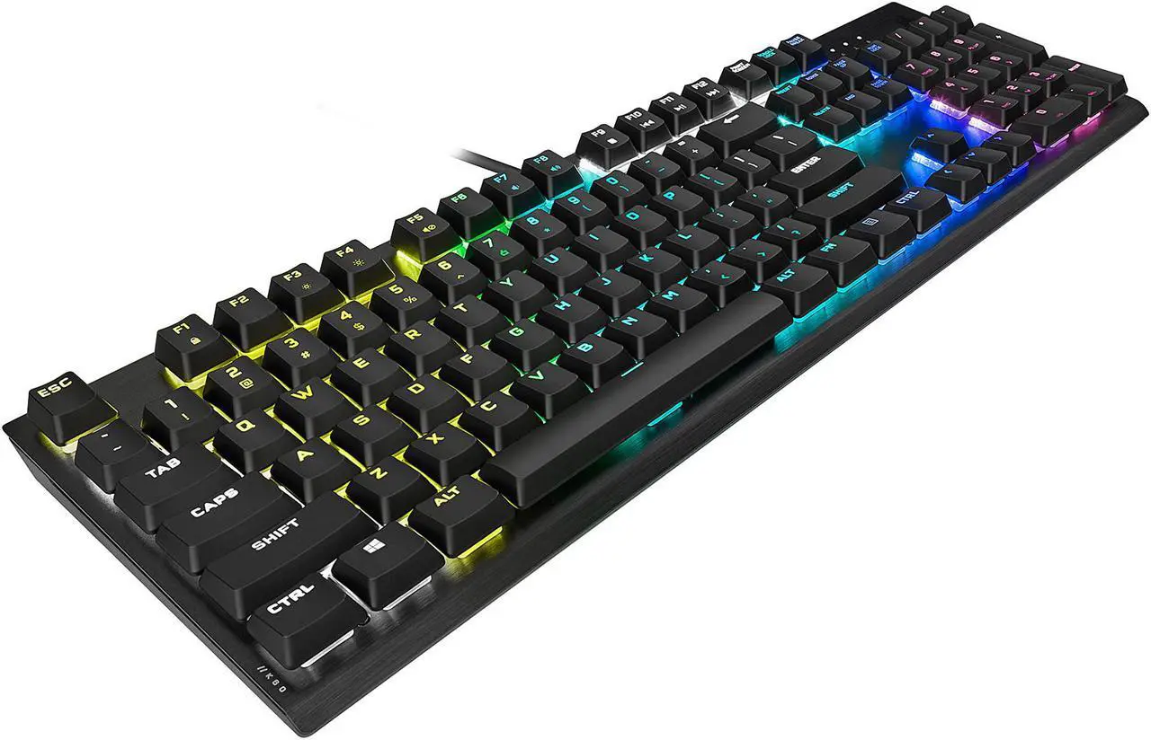 Alt view image 3 of 20 - CORSAIR K60 RGB PRO LOW PROFILE Mechanical Gaming Keyboard, Backlit RGB LED, CHERRY MX Low Profile SPEEDKeyswitches, Black
