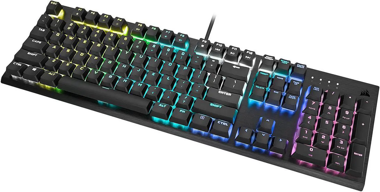 Alt view image 5 of 20 - CORSAIR K60 RGB PRO LOW PROFILE Mechanical Gaming Keyboard, Backlit RGB LED, CHERRY MX Low Profile SPEEDKeyswitches, Black