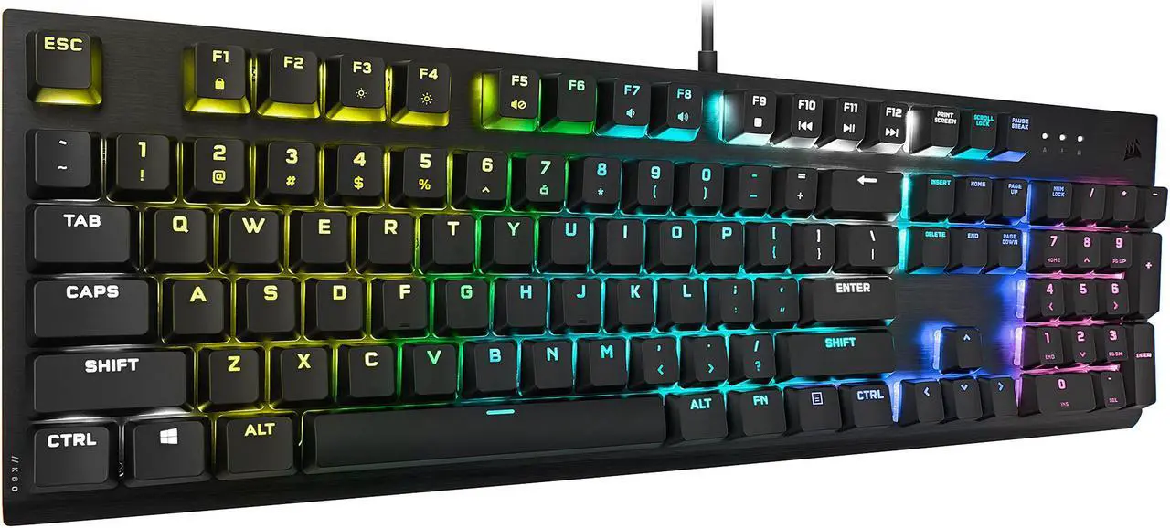 Alt view image 6 of 20 - CORSAIR K60 RGB PRO LOW PROFILE Mechanical Gaming Keyboard, Backlit RGB LED, CHERRY MX Low Profile SPEEDKeyswitches, Black