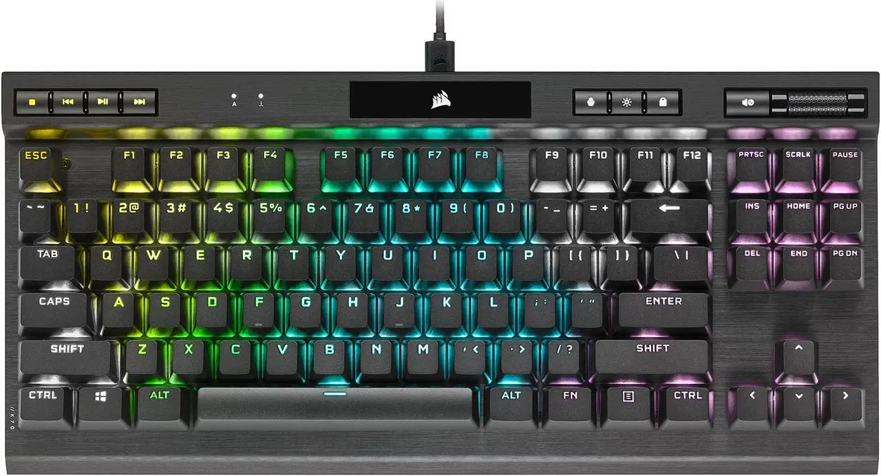 Main image of CORSAIR K70 RGB TKL – CHAMPION SERIES Tenkeyless Mechanical Gaming Keyboard - CHERRY MX SPEED Keyswitches - Durable Aluminum Frame - Per-Key RGB LED Backlighting - Detachable USB Type-C Cable