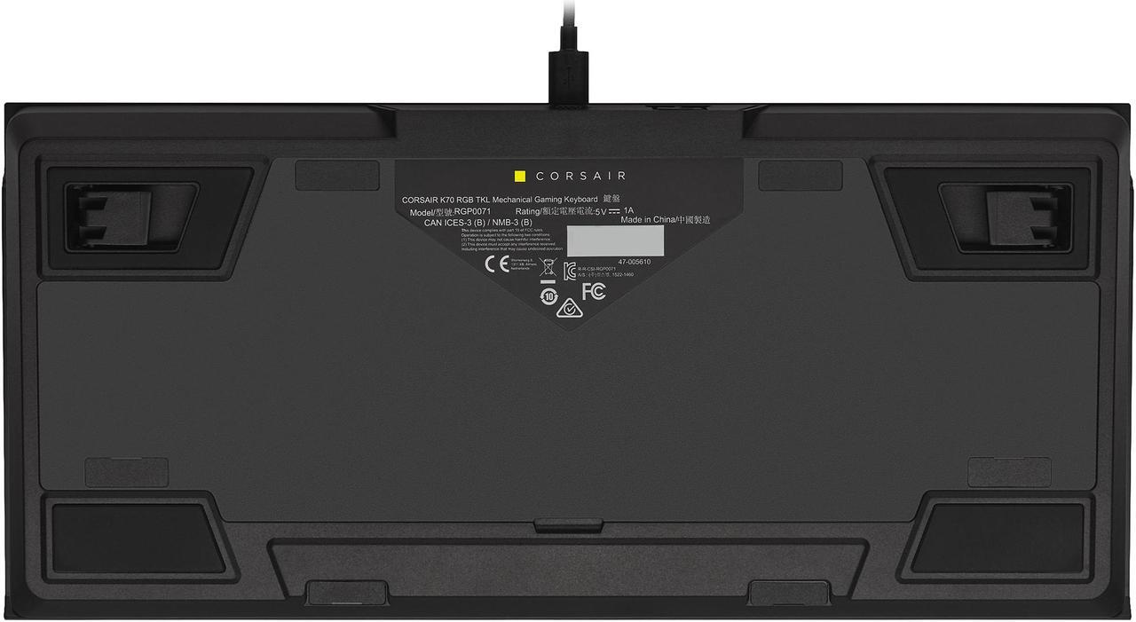 Alt view image 10 of 15 - CORSAIR K70 RGB TKL – CHAMPION SERIES Tenkeyless Mechanical Gaming Keyboard - CHERRY MX SPEED Keyswitches - Durable Aluminum Frame - Per-Key RGB LED Backlighting - Detachable USB Type-C Cable