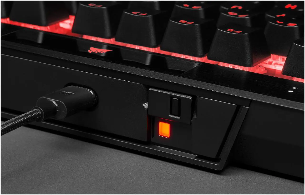 Alt view image 14 of 15 - CORSAIR K70 RGB TKL – CHAMPION SERIES Tenkeyless Mechanical Gaming Keyboard - CHERRY MX SPEED Keyswitches - Durable Aluminum Frame - Per-Key RGB LED Backlighting - Detachable USB Type-C Cable