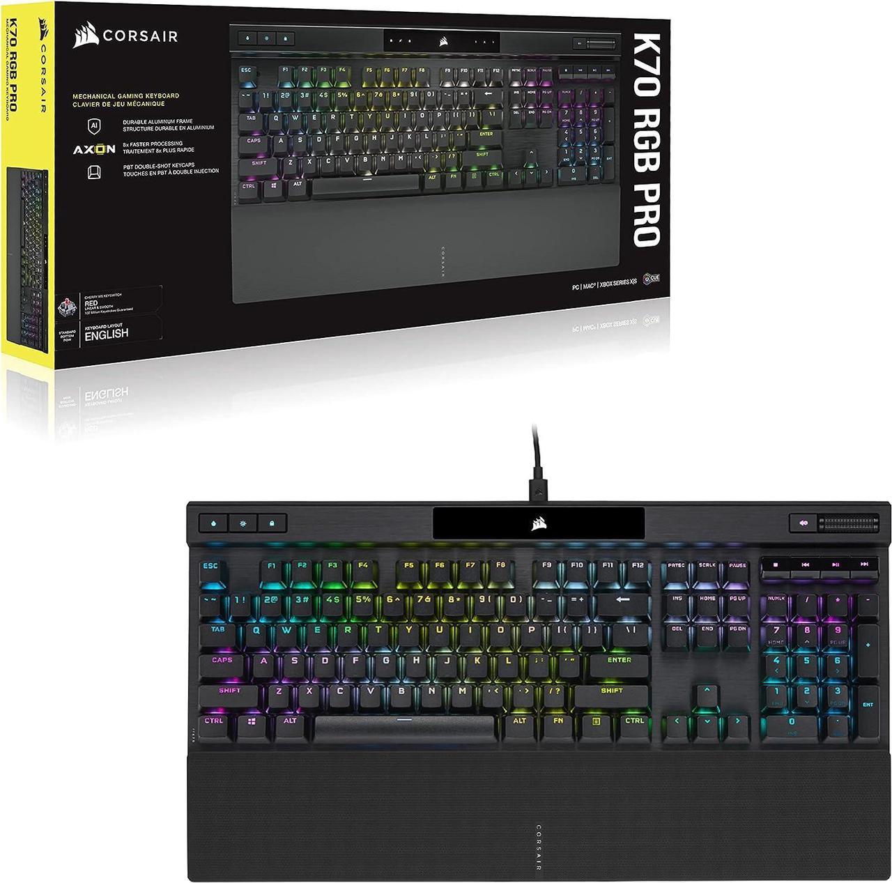 Alt view image 8 of 8 - Corsair K70 RGB PRO Wired Mechanical Gaming Keyboard (Cherry MX RGB Red Switches: Linear and Fast, 8,000Hz Hyper-Polling, PBT Double-Shot PRO Keycaps, Soft-Touch Palm Rest) QWERTY, NA - Black
