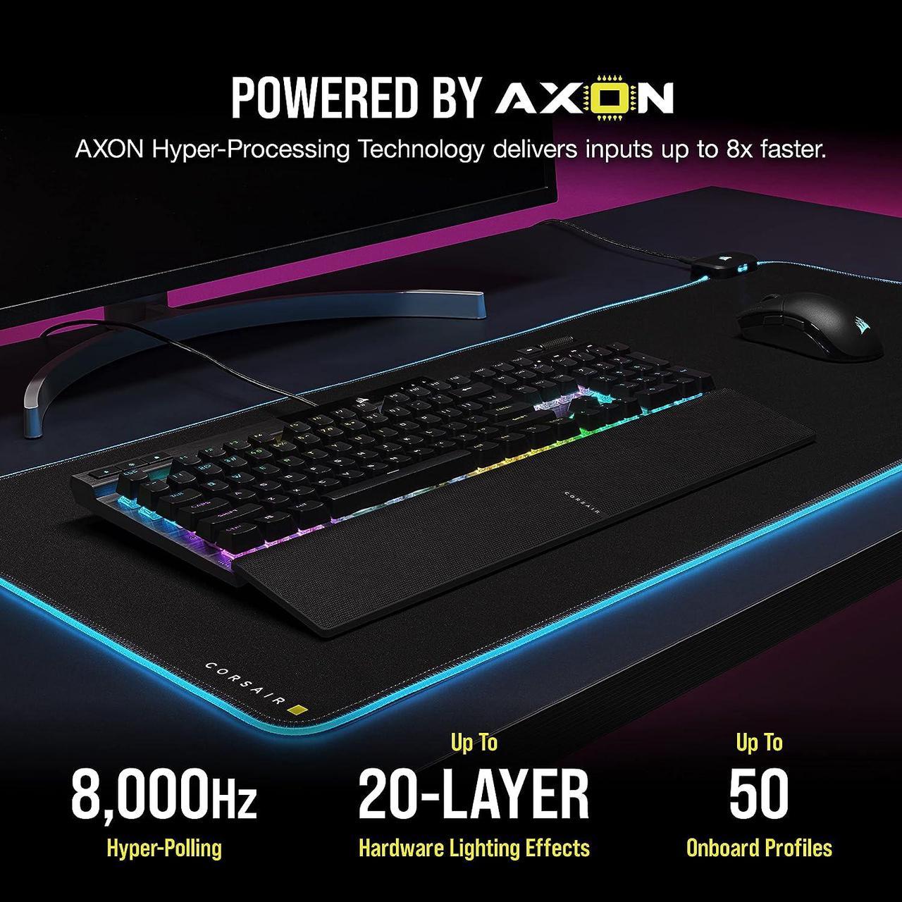 Alt view image 4 of 8 - Corsair K70 RGB PRO Wired Mechanical Gaming Keyboard (Cherry MX RGB Red Switches: Linear and Fast, 8,000Hz Hyper-Polling, PBT Double-Shot PRO Keycaps, Soft-Touch Palm Rest) QWERTY, NA - Black
