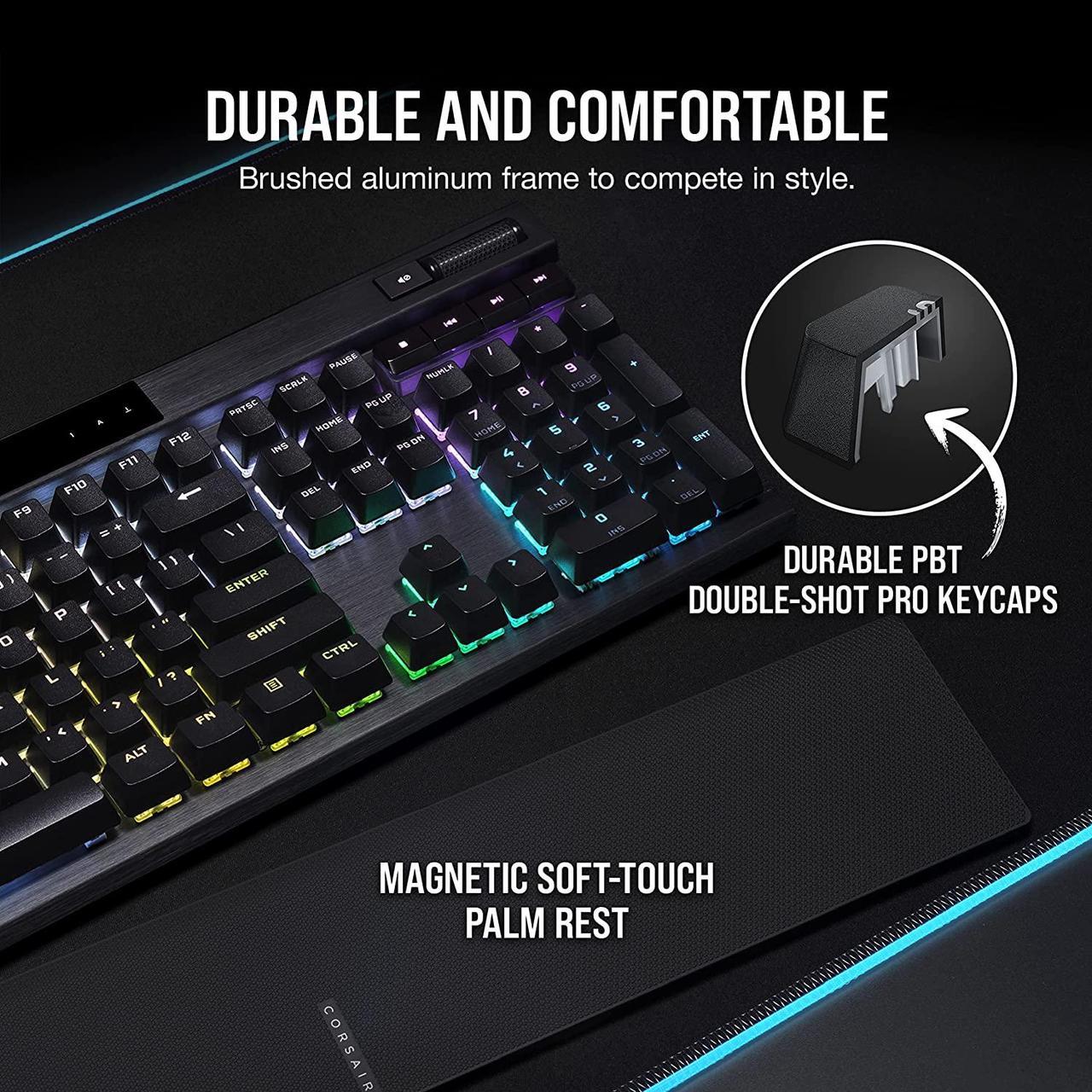 Alt view image 3 of 8 - Corsair K70 RGB PRO Wired Mechanical Gaming Keyboard (Cherry MX RGB Red Switches: Linear and Fast, 8,000Hz Hyper-Polling, PBT Double-Shot PRO Keycaps, Soft-Touch Palm Rest) QWERTY, NA - Black