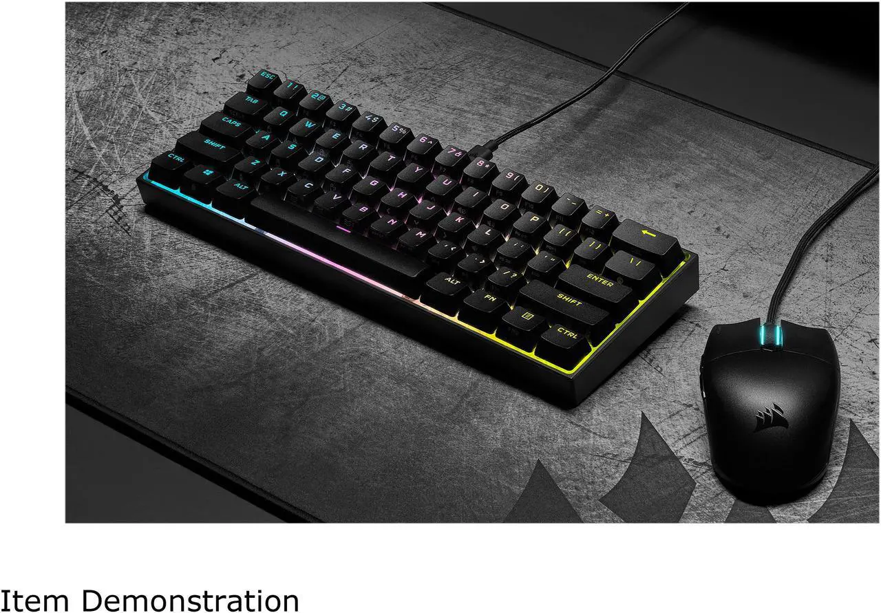 Alt view image 13 of 15 - Corsair K65 RGB MINI 60% Mechanical Gaming Keyboard (Customizable Per-Key RGB Backlighting, CHERRY MX Speed Mechanical Keyswitches, Detachable USB Type-C Cable, AXON Hyper-Processing Technology) Black