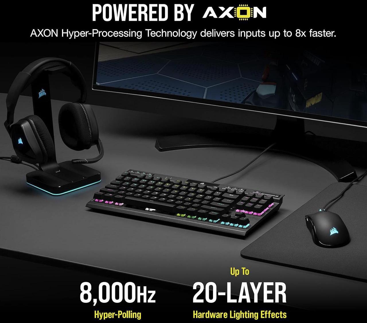 Alt view image 5 of 11 - Corsair K70 RGB TKL CHAMPION SERIES Optical-Mechanical Gaming Keyboard - OPX RGB Switches, PBT Double-Shot Keycaps, Detachable USB-C Cable - Black
