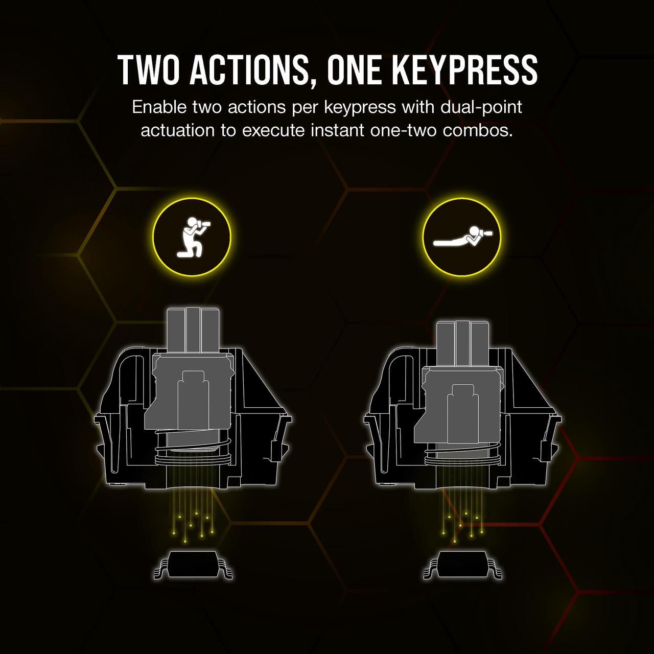Alt view image 4 of 20 - CORSAIR K70 MAX RGB Magnetic-Mechanical Gaming Keyboard, Adjustable CORSAIR MGX Switches, Dedicated Media Controls, CORSAIR AXON, Aluminum Frame, Steel Gray