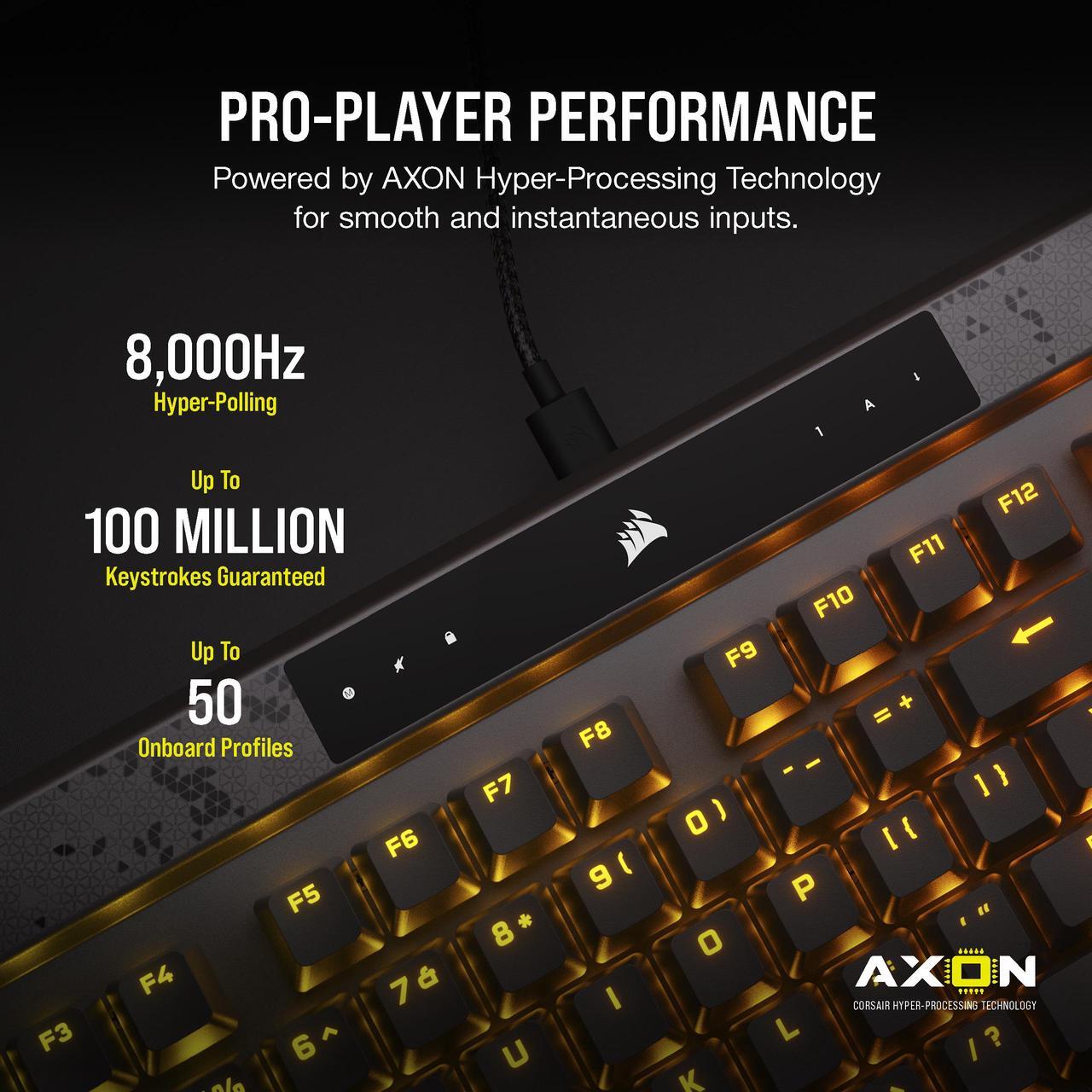 Alt view image 5 of 20 - CORSAIR K70 MAX RGB Magnetic-Mechanical Gaming Keyboard, Adjustable CORSAIR MGX Switches, Dedicated Media Controls, CORSAIR AXON, Aluminum Frame, Steel Gray