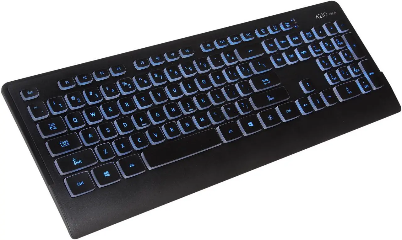 Alt view image 2 of 7 - AZIO PRISM KB507 Black USB Keyboard With 7 Colorful Backlights
