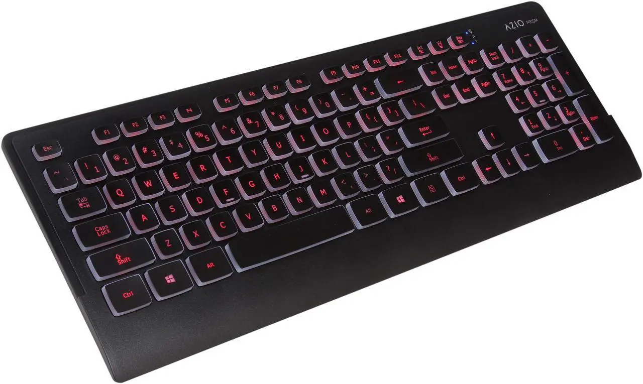 Alt view image 3 of 7 - AZIO PRISM KB507 Black USB Keyboard With 7 Colorful Backlights