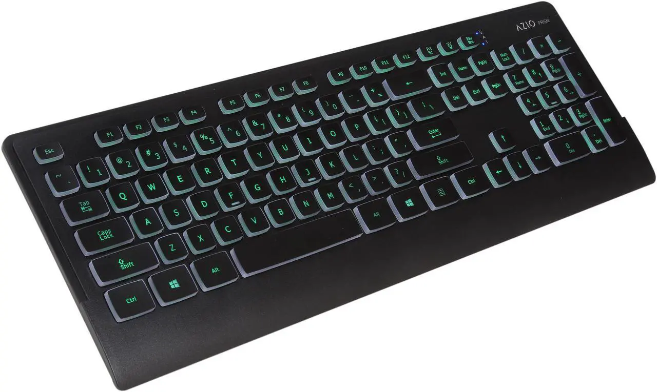 Alt view image 4 of 7 - AZIO PRISM KB507 Black USB Keyboard With 7 Colorful Backlights