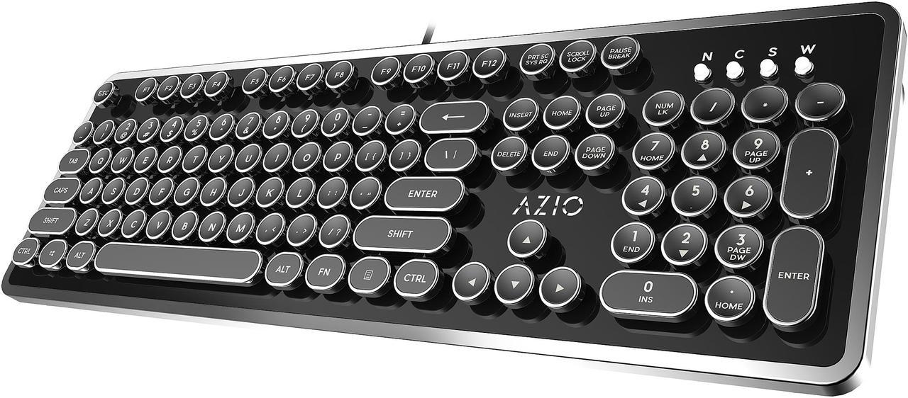 AZIO MK RETRO MK-Retro Black USB Wired Keyboards