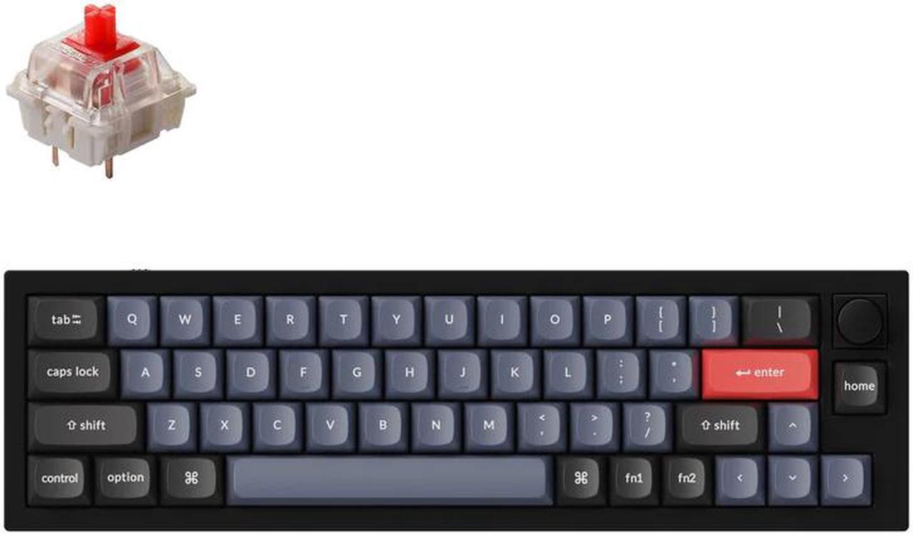 Keychron Q9 Mechanical Keyboard Ultra Mini Layout RGB - Hotswap - with Knob - Black - Gateron Pro Red