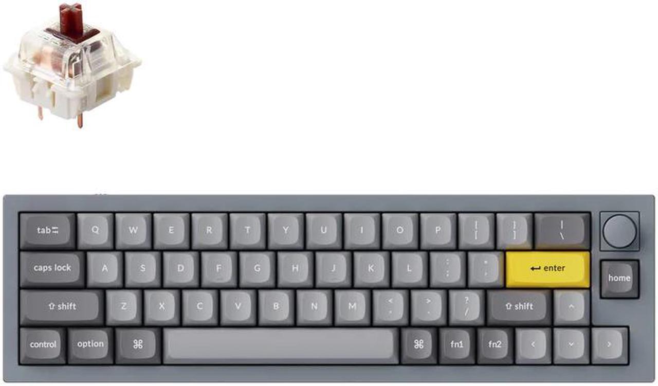 Keychron Q9 Mechanical Keyboard Ultra Mini Layout RGB - Hotswap - with Knob - Grey - Gateron Pro Brown