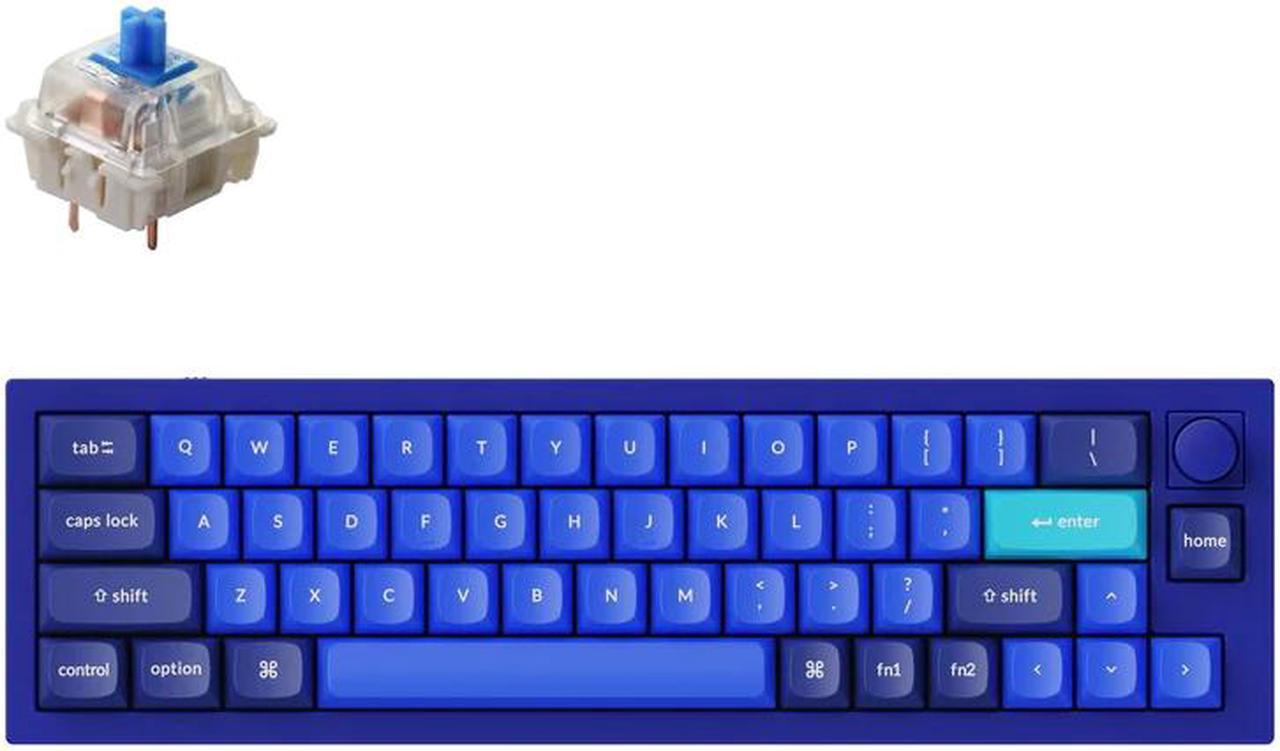 Keychron Q9 Mechanical Keyboard Ultra Mini Layout RGB - Hotswap - with Knob - Blue - Gateron Pro Blue