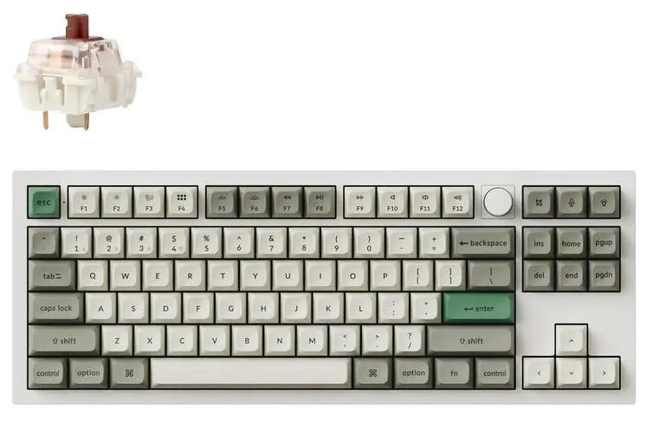 Main image of Keychron Q3 Max Wireless RGB Mechanical Keyboard, Hot-swappable, Gateron Jupiter Brown Switch, Shell White (Q3M-P3)